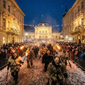 Baden a průvod čertů